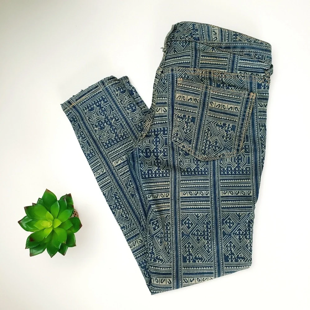 Free People Tribal Print Jeans Size 27 - Picture 6 of 7